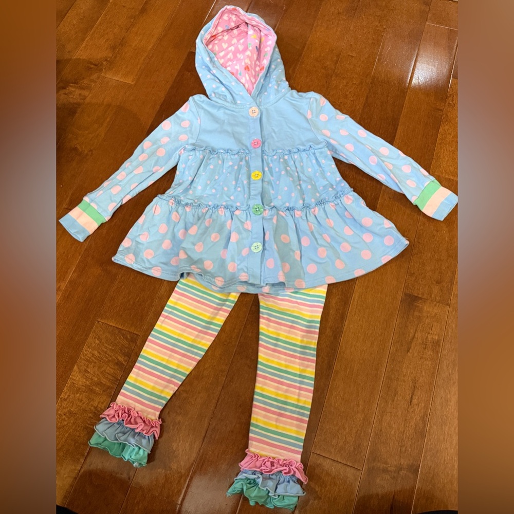 Matilda Jane Cool Morning Hoodie and Hello Again Ruffle Leggings set